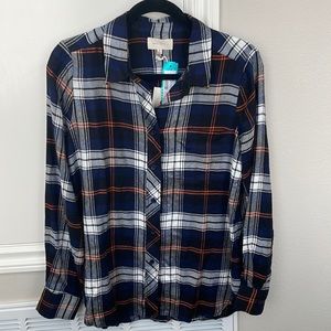 Amarah Super Soft Button Down- Navy- M